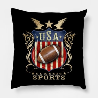 USA Classic vintage Football sports logo Pillow