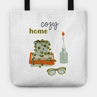 Cozy home objects, interior decorations. Tote