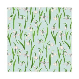Snowdrops on see glass  green T-Shirt