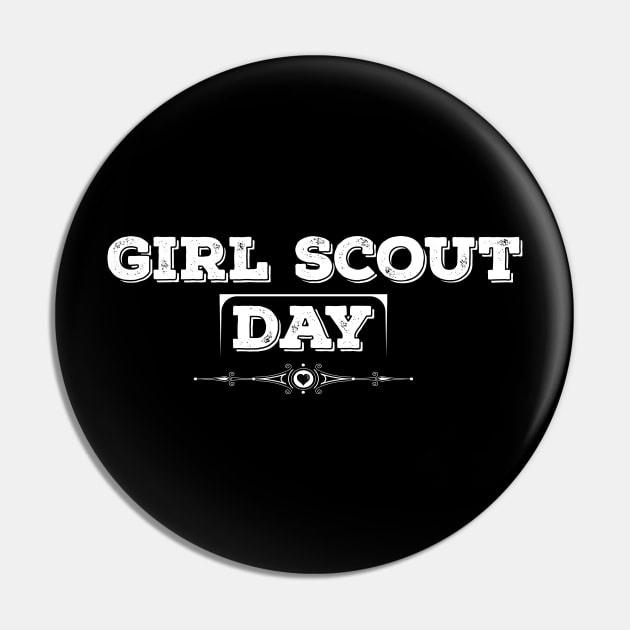 National Girl Scout Day White Pin by VecTikSam