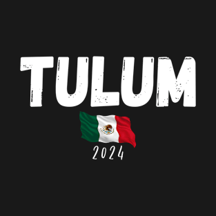 Tulum Souvenir 2024 Vacation Trip Mexico Travel Flag Group Design. T-Shirt