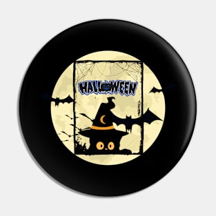 Black Cat Halloween Pin