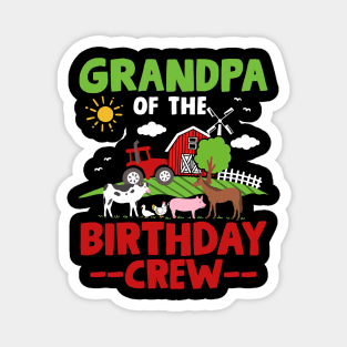 Grandpa Farm Animals Tractor Birthday Magnet