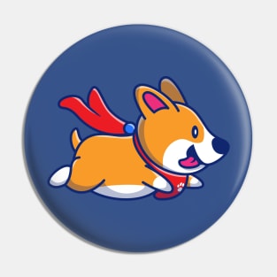 Cute Corgi Flying Cartoon Pin