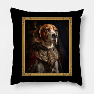 Distinguished Beagle - Medieval English King  (Framed) Pillow