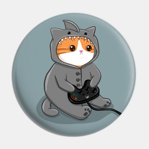 Gamer Kitty Pin by KilkennyCat Art