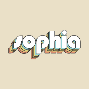 Sophia - Retro Rainbow Typography Faded Style T-Shirt