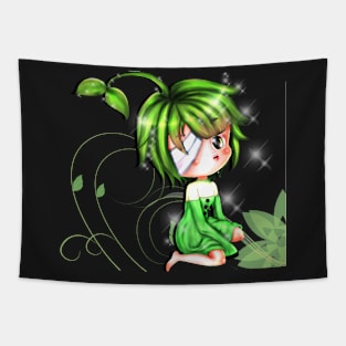 Cute Green Girl Tapestry