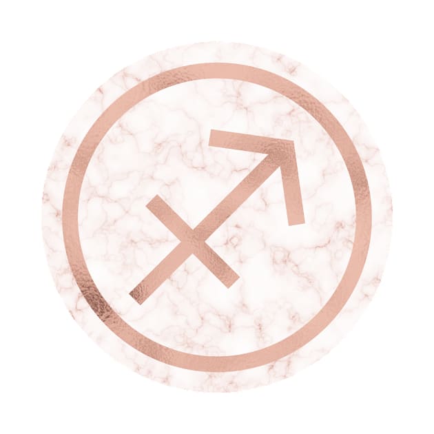 Rose Gold Marble Zodiac - Sagittarius by BiscuitSnack