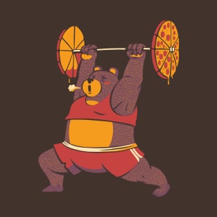 Squat Bear Gym I Love to Eat Pizza T-Shirt