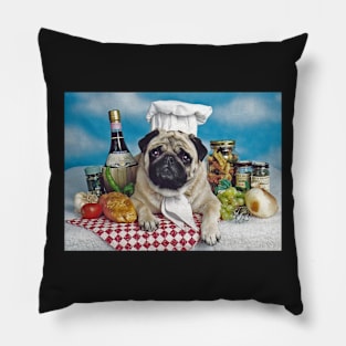 Pug Dog Cook Chef Pillow