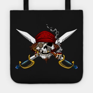 Pirate Flag Crossed Swords Skull Captain Costume Tote