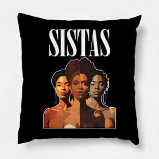 Sistas Melanin Afrocentric Afro Queen Pillow