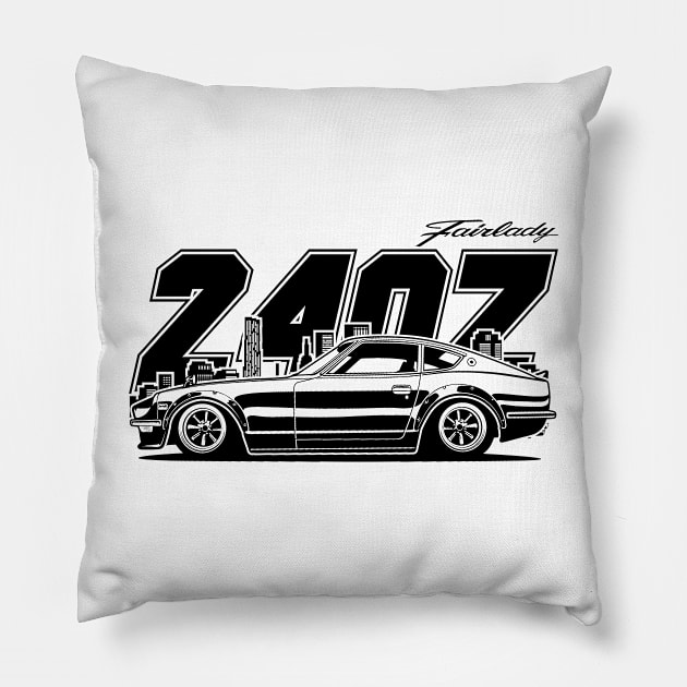 Fairlady 240z Pillow by CreativeRAS