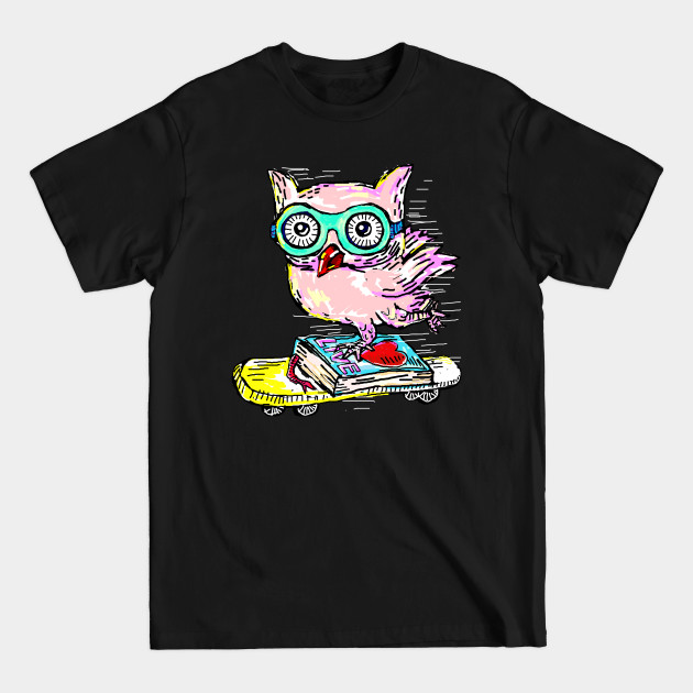 Disover Owl with Skateboard - Animal - T-Shirt