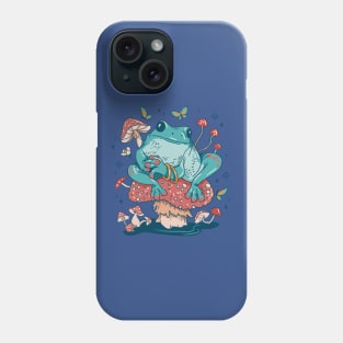 Cottagecore Aesthetic Mushrooms and Frog Phone Case