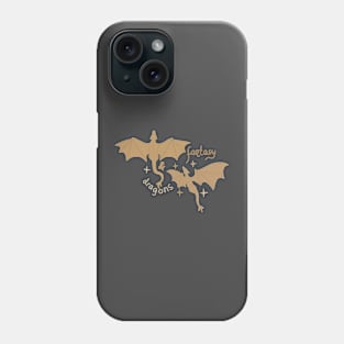 Fantasy and dragons golden dragons design for fantasy and book lovers Phone Case