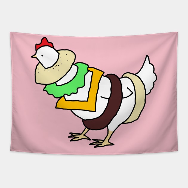 Chicken Burger Tapestry by microslug