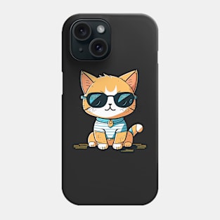 Cute ginger cat wearing sunglasses Phone Case