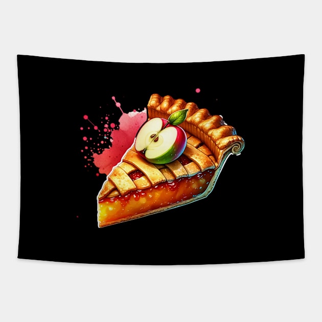 Apple Pie Love Kawaii Vintage Sweet Slice Retro Tapestry by Flowering Away