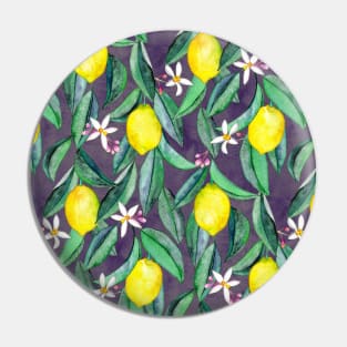When Life Gives You Lemons - watercolor lemons on grey Pin