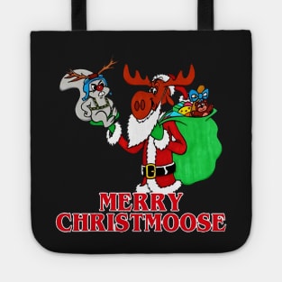 Rocky And Bullwinkle Santa Merry Christmoose Christmas 1 Tote