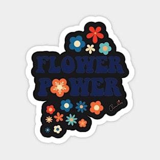 Classic 1970s Colors Flower Power Seamless Pattern Print Magnet