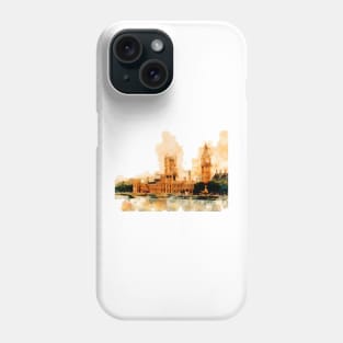 London Big Ben cityscape watercolor painting Phone Case