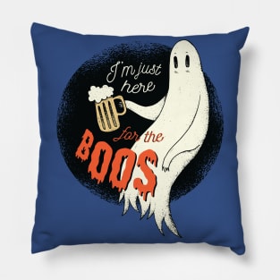 I'm Just Here For The Boos Funny Spooky Ghost Vintage Halloween Custom Pillow