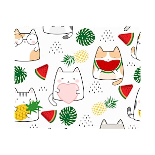 Kawaii Cat Summer T-Shirt