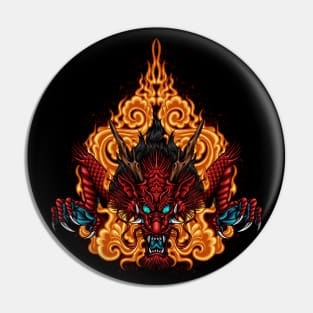 fire dragon head Pin