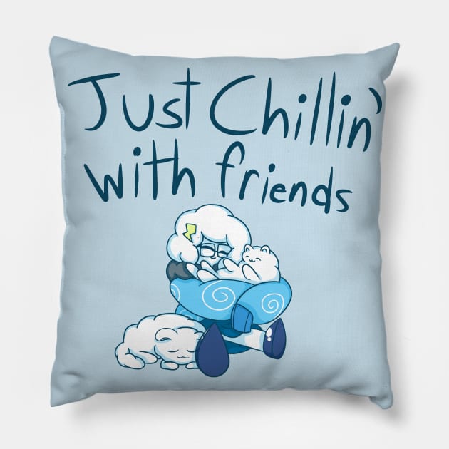 Just Chillin' With Friends Pillow by DaviScarf