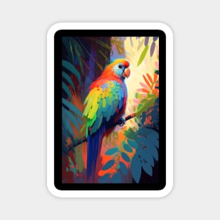 Parrot Bird Animal Portrait Painting Wildlife Outdoors Adventure Magnet