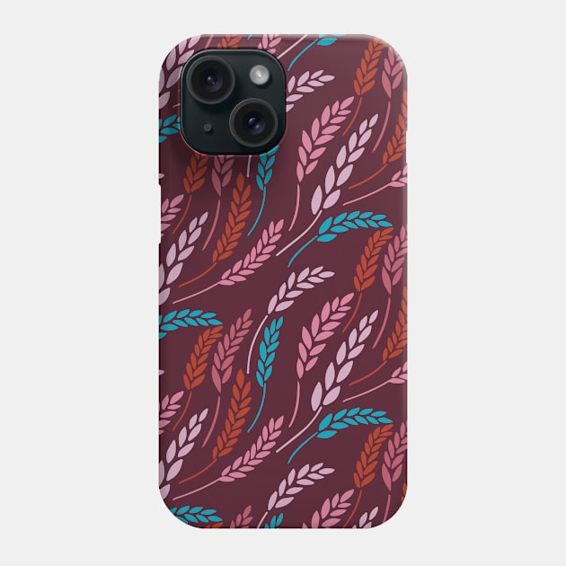 Maroon wheat Phone Case by Sonja McKinnon