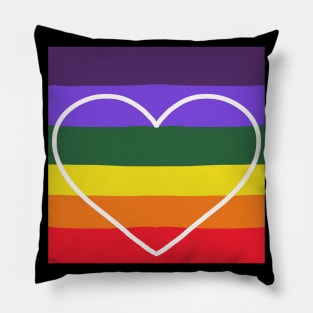 Colorful Rainbow Heart Design Pillow