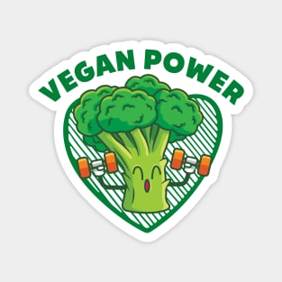 Vegan Power Broccoli Gym Green Vegetable Magnet