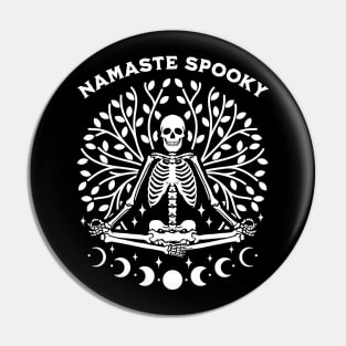 Namaste Spooky Halloween Skeleton Yoga Pin