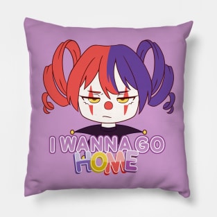 I wanna go home angry clown girl Pillow