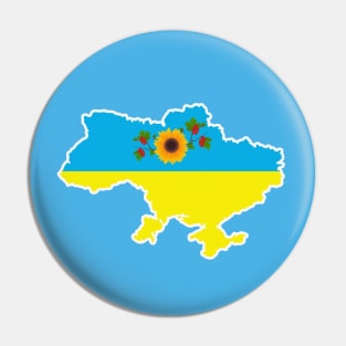 Ukraine map with flower at capital Pin