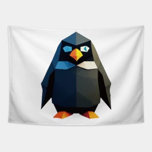 Playful Poly Penguins: A Charming Low Poly Delight Tapestry