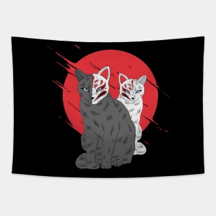 Two Japanese Cat Tapestry