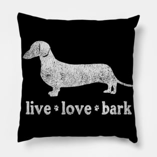 Live Love Bark Dachshund Dog Pillow