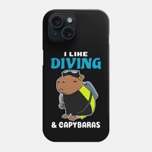 I Like Diving and Capybaras Cartoon Phone Case