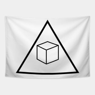 Delta Cubes (Abed's Design) Greendale Community College - Black Logo Tapestry