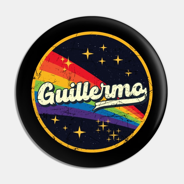 Guillermo // Rainbow In Space Vintage Grunge-Style Pin by LMW Art