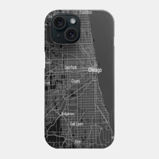 Chicago black map Phone Case