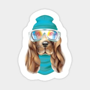 Cute Dog Ski Magnet