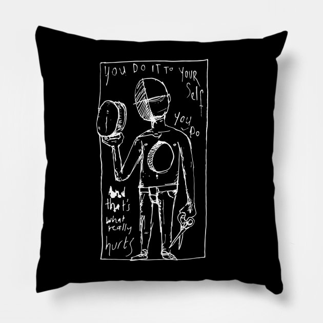 Just Illustrated Lyrics Inverted Pillow by bangart