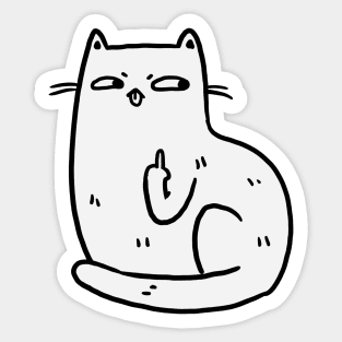 Middle Finger Cat Sticker, Gifts for Cat Lovers – Snarky Pants Studios