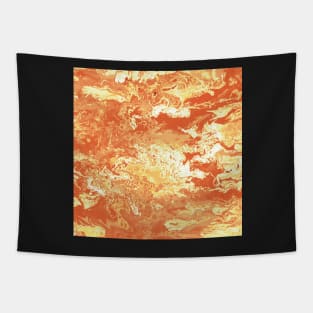 Orange Marmalade Lava Swirls -Paint Pour/ Fluid Art - Unique and Vibrant Abstract Acrylic Paintings for Art Prints, Canvas Prints, Wall Art, Mugs, Leggings, Phone Cases, Tapestries and More Tapestry